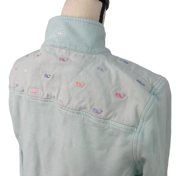 Vineyard Vines Quarter-Zip Pullover Mint Green Size M Flaw Sweatshirt - Picture 3 of 14